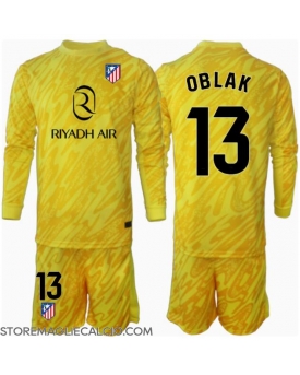 Atletico Madrid Jan Oblak #13 Portiere Maglia Gara Terza Repliche 2024-25 Bambino Maniche Lunghe